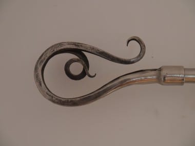 Curtain Rail, Finial, Curtain Finial, Stainless Steel, Forged, Scroll, Blacksmith, Swann Forge