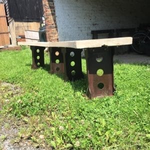 ench, Seating, Yorkshire Stone, Swann Forge, Wrought Iron, Blacksmith, Rusted Finish